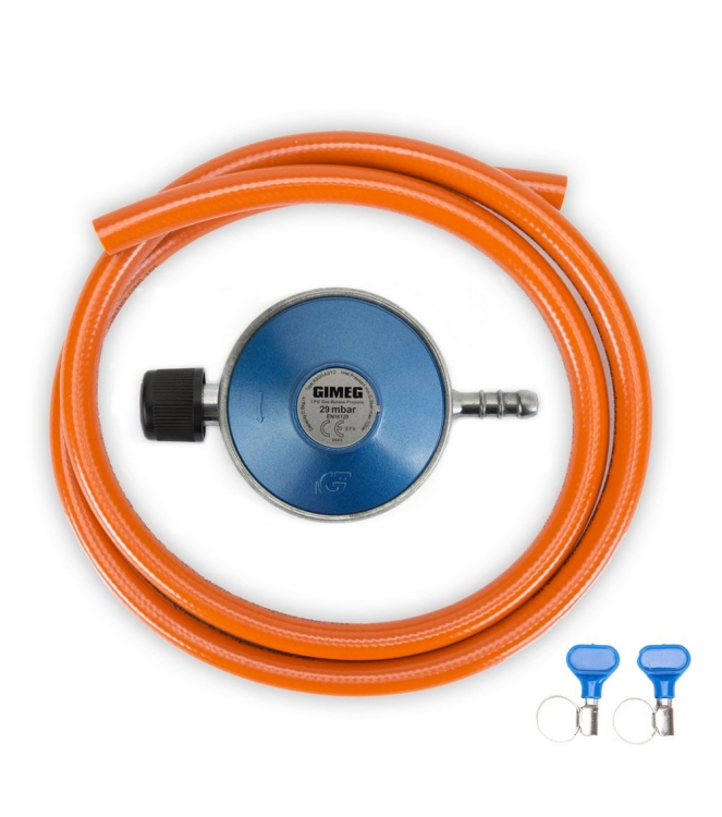 Gimeg Gimeg BBQ set Campingaz 30mbar + 1,5m 5602206 Gimeg gas/benzine 5602206 ecru bij Leerentveldvrijetijd.nl