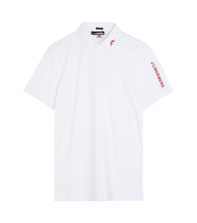 j. lindeberg j. lindeberg Tour Tech Slim Fit Polo barbados cherry GMJT06622 G131 Barbados Cherry j. lindeberg fleeces en truien GMJT06622 G131 geel bij Leerentveldvrijetijd.nl