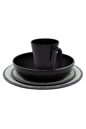 Eurotrail Eurotrail Isla servies anti slip 16 dlg black/ecru Eurotrail Eurotrail Isla servies anti slip 16 dlg black/ecru