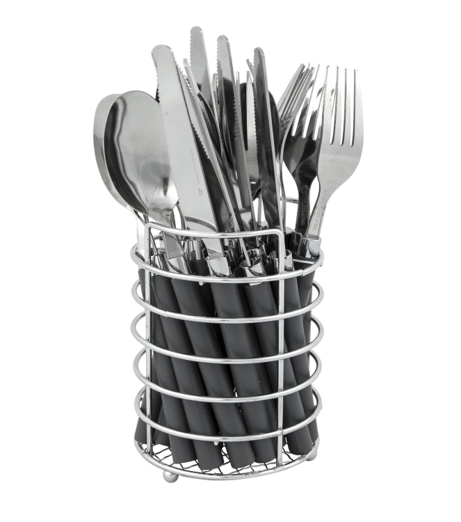 Bo-Camp Bo-Camp Bestekset 24-delig in mandje 6102102 Bo-Camp koken 6102102 ecru bij Leerentveldvrijetijd.nl