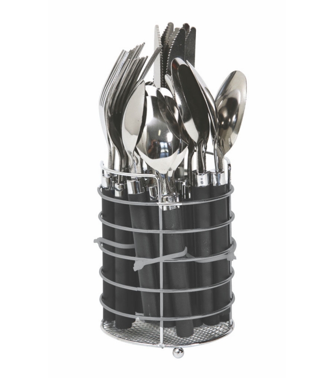 Bo-Camp Bo-Camp Bestekset 24-delig in mandje 6102102 Bo-Camp koken 6102102 ecru bij Leerentveldvrijetijd.nl