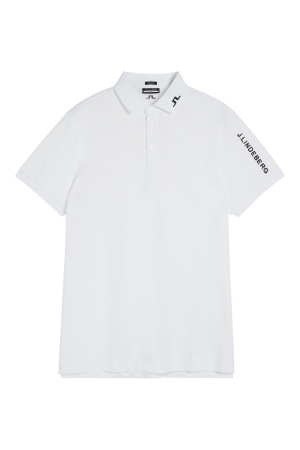 j. lindeberg j. lindeberg Tour Tech Reg Fit Golf Polo White