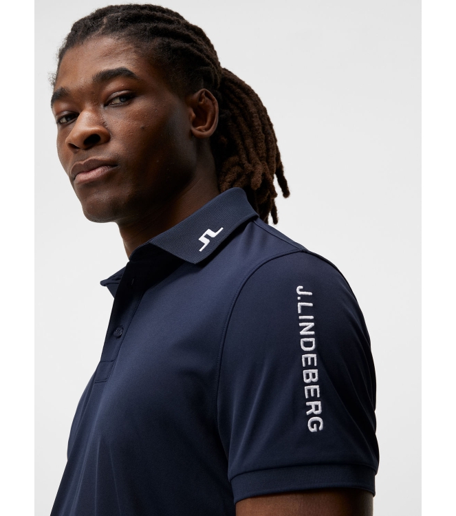 j. lindeberg j. lindeberg Tour Tech Reg Fit Golf Polo jl navy GMJT06337 JL Navy j. lindeberg fleeces en truien GMJT06337 antraciet bij Leerentveldvrijetijd.nl