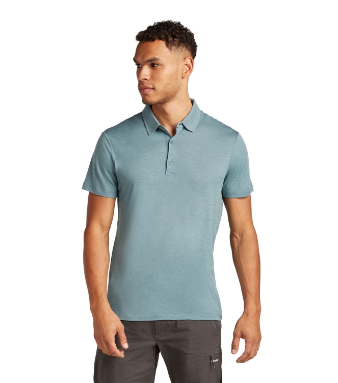 Icebreaker Icebreaker M Mer 150 Tech Lite III SS Polo 0a51_blue ash IB0A56WK 0A51_Blue Ash Icebreaker fleeces en truien IB0A56WK zand bij Leerentveldvrijetijd.nl