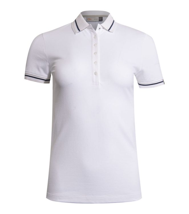 Kjus Kjus Women Sanna Polo S/S white LG60-J01.1000000 White Kjus fleeces en truien LG60-J01.1000000 roze bij Leerentveldvrijetijd.nl