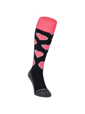 Brabo Brabo BC8320C Socks Hearts Black/Pink Brabo Brabo BC8320C Socks Hearts Black/Pink