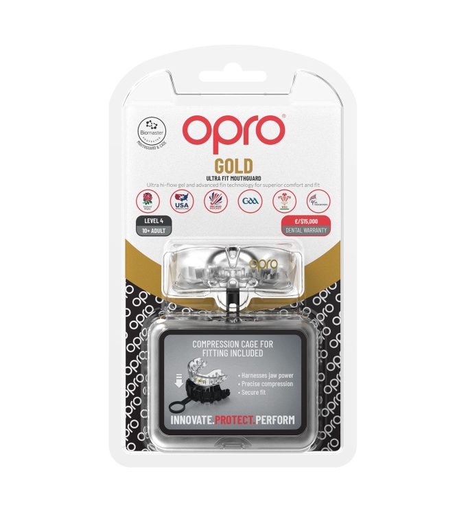 opro opro Gold Ultra Fit Mouthguard 2222_no color 790005 2222_No Color opro bescherming 790005 ecru bij Leerentveldvrijetijd.nl