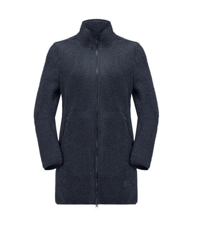Jack Wolfskin Jack Wolfskin High Curl Coat W night blue 1708722_1010 night blue Jack Wolfskin fleeces en truien 1708722_1010 antraciet bij Leerentveldvrijetijd.nl