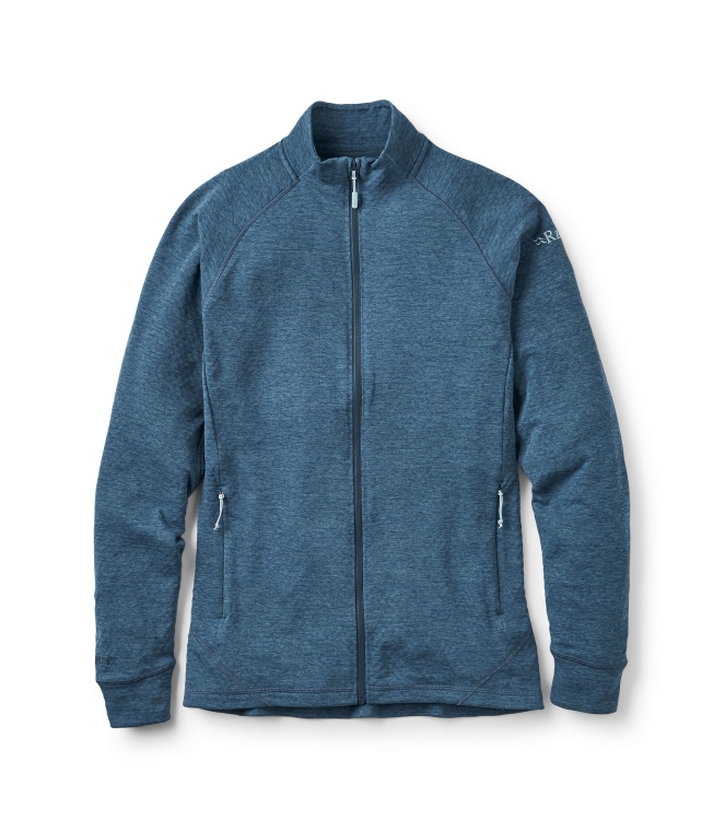 Rab Rab Nexus Jacket Wmns tmb_tempest blue QFF-73 TMB_Tempest Blue Rab fleeces en truien QFF-73 zand bij Leerentveldvrijetijd.nl