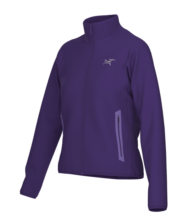 Arc'teryx Arc\'teryx Kyanite Jacket W azalea / lt iola X000008516 Azalea / Lt Iola Arc'teryx fleeces en truien X000008516 blauw combinatie bij Leerentveldvrijetijd.nl