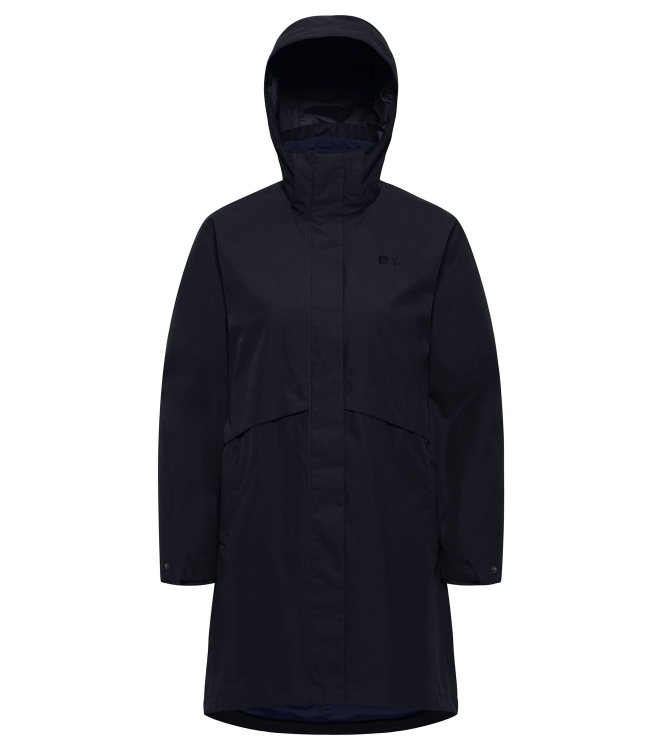 Jack Wolfskin Jack Wolfskin Baylight 3In1 Coat W c0413_dark navy A60014 C0413_Dark Navy Jack Wolfskin jassen A60014 antraciet bij Leerentveldvrijetijd.nl