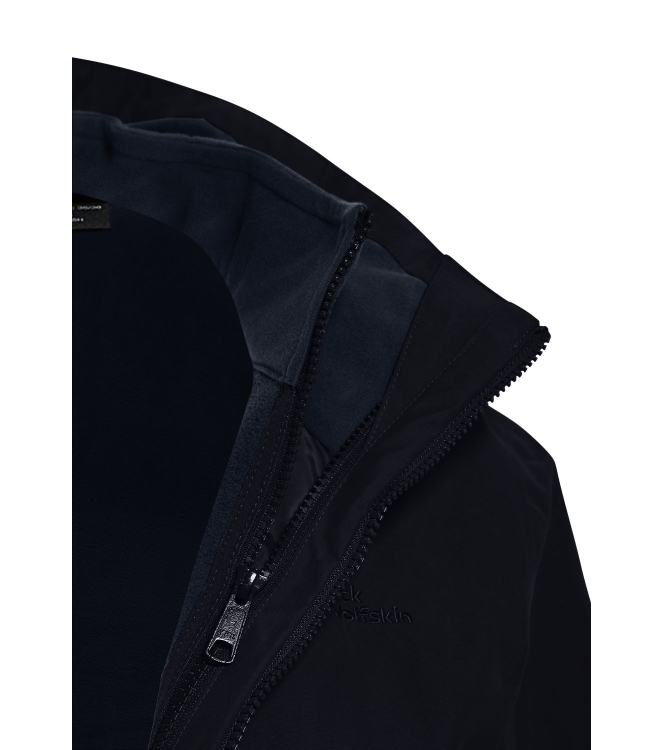 Jack Wolfskin Jack Wolfskin Baylight 3In1 Coat W c0413_dark navy A60014 C0413_Dark Navy Jack Wolfskin jassen A60014 antraciet bij Leerentveldvrijetijd.nl