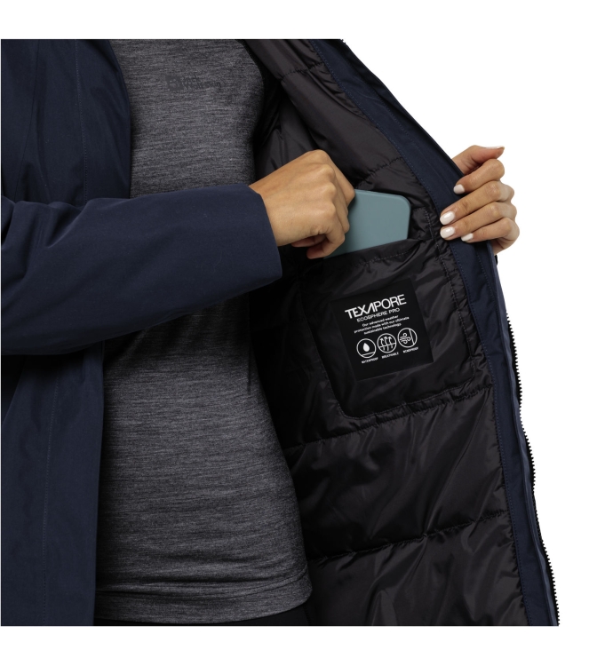 Jack Wolfskin Jack Wolfskin Salier Coat 1010_night blue 1116141 1010_Night Blue Jack Wolfskin jassen 1116141 antraciet bij Leerentveldvrijetijd.nl