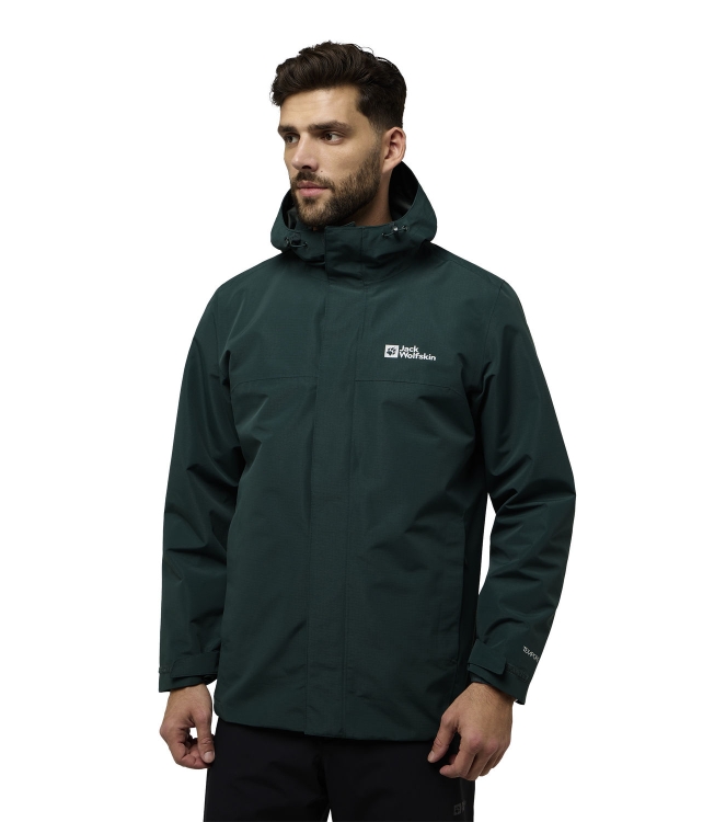 Jack Wolfskin Jack Wolfskin Altenberg 3In1 JKT M 4161_black olive A61864 4161_Black Olive Jack Wolfskin jassen A61864 blauw bij Leerentveldvrijetijd.nl