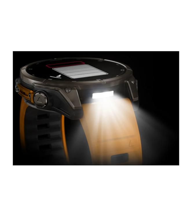 Garmin Garmin fenix 8 47 mm, AMOLED Sapphire titanium spark orange/graphite siliconen band 010-02904-11 Spark orange/graphite siliconen band Garmin orientatie 010-02904-11 beige bij Leerentveldvrijetijd.nl