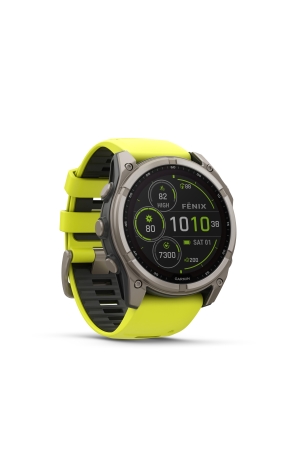 Garmin Garmin fenix 8 51 mm, Solar, Sapphire titanium Amp Yellow/Graphite Band Garmin Garmin fenix 8 51 mm, Solar, Sapphire titanium Amp Yellow/Graphite Band