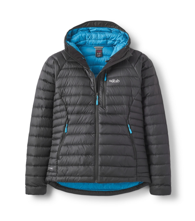 Rab Rab Microlight Alpine Jacket Wmns black QDB-13 Black Rab jassen QDB-13 licht grijs bij Leerentveldvrijetijd.nl