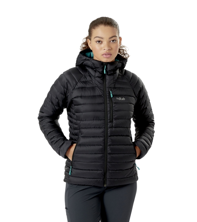 Rab Rab Microlight Alpine Jacket Wmns black QDB-13 Black Rab jassen QDB-13 licht grijs bij Leerentveldvrijetijd.nl