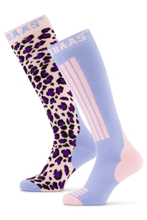 Poederbaas Poederbaas Panther Ski Socks 2-pack 653_Pink Multi
