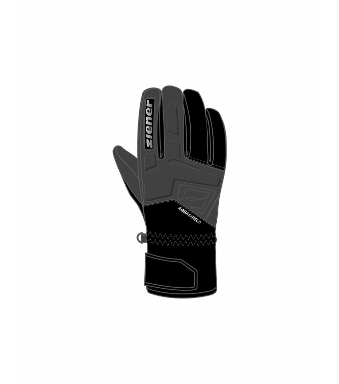 Ziener Ziener Glyxus-Z AS® Glove ski alpine 12_black 111016 12_Black Ziener wintersportkleding 111016 licht grijs bij Leerentveldvrijetijd.nl