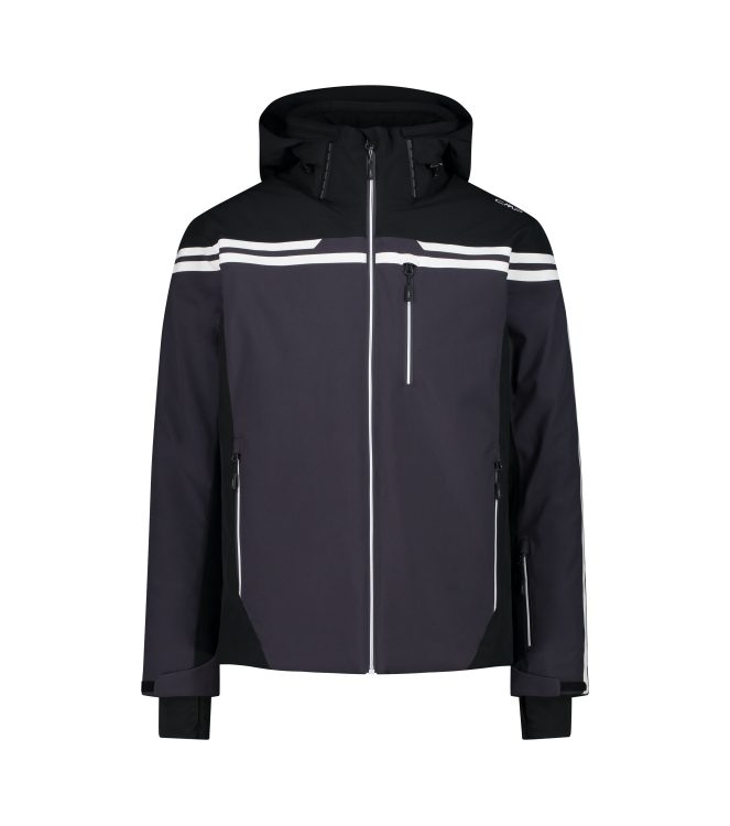 CMP CMP Man Jacket Zip Hood u423 antracite 34W4687 U423 Antracite CMP jassen 34W4687 zwart combinatie bij Leerentveldvrijetijd.nl