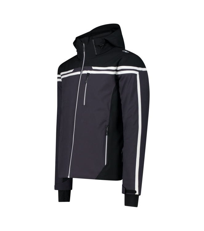 CMP CMP Man Jacket Zip Hood u423 antracite 34W4687 U423 Antracite CMP jassen 34W4687 zwart combinatie bij Leerentveldvrijetijd.nl