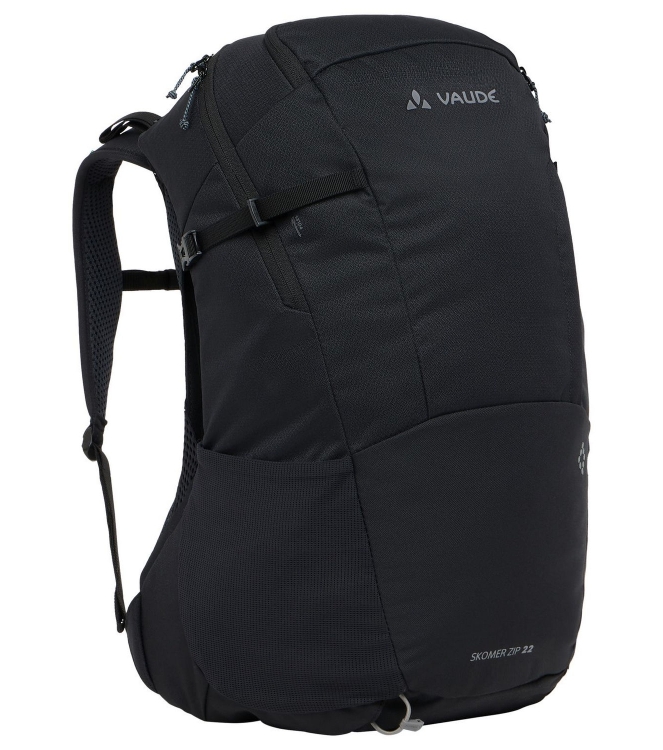 Vaude Vaude Women\'s Skomer Zip 22 dagtour rugzak 010_black 47370 010_Black Vaude tassen 47370 licht grijs bij Leerentveldvrijetijd.nl