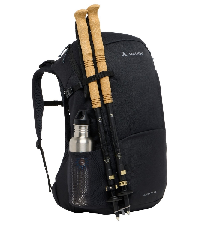 Vaude Vaude Women\'s Skomer Zip 22 dagtour rugzak 010_black 47370 010_Black Vaude tassen 47370 licht grijs bij Leerentveldvrijetijd.nl