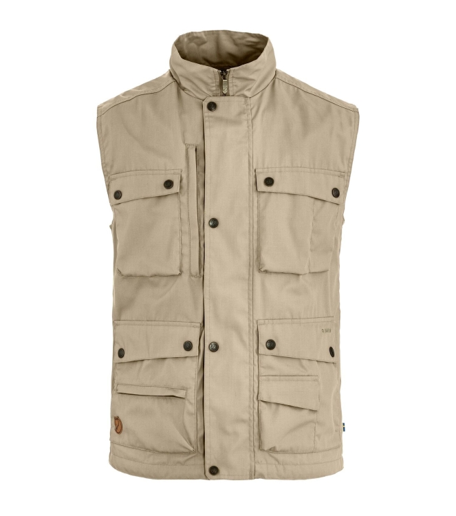 Fjällräven Fjällräven Reporter Lite Vest M 118_fossil F81280 118_Fossil Fjällräven jassen F81280 lichtblauw bij Leerentveldvrijetijd.nl