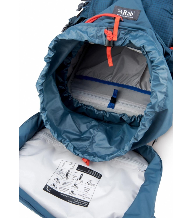 Rab Rab Hyperon 65 ND ora-smd_orion blue/anthracite QAP-84 ORA-SMD_Orion Blue/Anthracite Rab tassen QAP-84 antraciet bij Leerentveldvrijetijd.nl