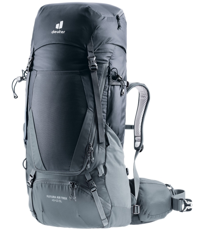 Deuter Deuter Futura Air Trek 45 + 10 SL 7403_black/graphite DR3402021 7403_Black/graphite Deuter tassen DR3402021 licht grijs bij Leerentveldvrijetijd.nl