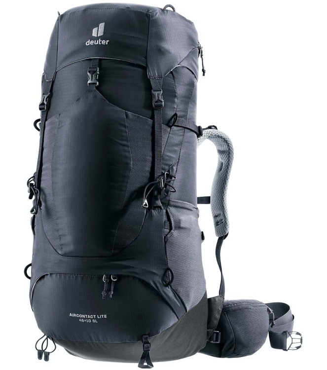 Deuter Deuter Aircontact Lite 45 + 10 SL 7403_black-graphite DR3340223 7403_black-graphite Deuter tassen DR3340223 licht grijs bij Leerentveldvrijetijd.nl