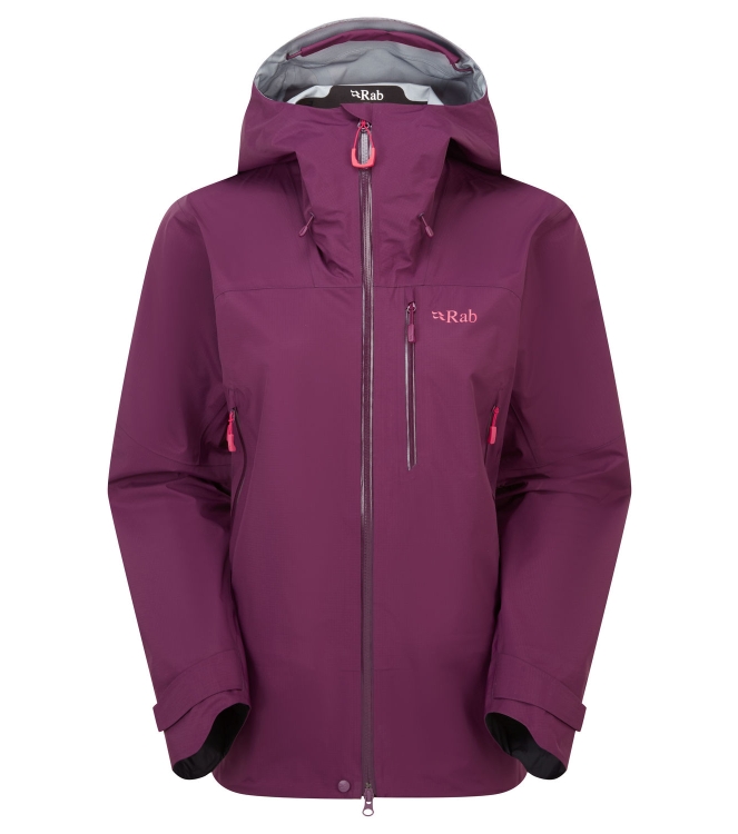 Rab Rab Firewall Mountain Jacket Wmns mul_mulberry QWG-97 MUL_Mulberry Rab jassen QWG-97 blauw combinatie bij Leerentveldvrijetijd.nl