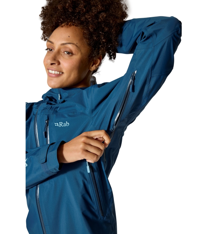 Rab Rab Firewall Mountain Jacket Wmns tmb_tempest blue QWG-97 TMB_Tempest Blue Rab jassen QWG-97 antraciet bij Leerentveldvrijetijd.nl