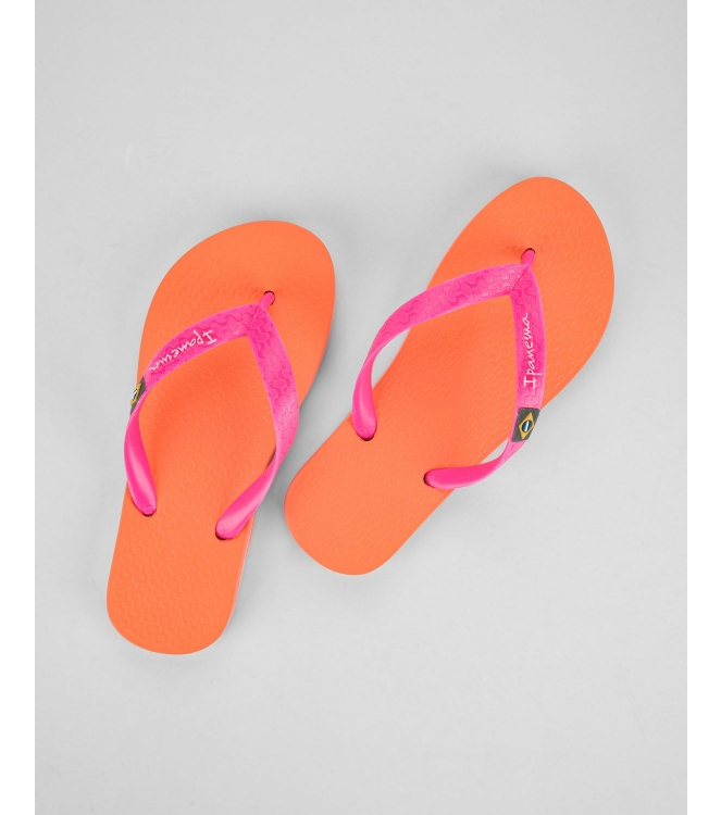 Ipanema Ipanema Classic Brasil Kids Slippers ar829_orange/pink IP 80416 AR829_Orange/Pink Ipanema slippers IP 80416 beige bij Leerentveldvrijetijd.nl