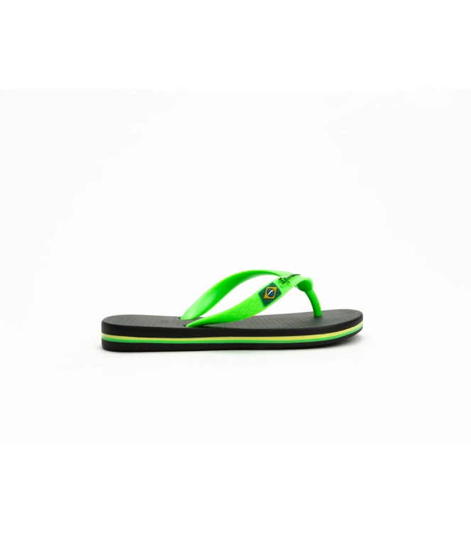 Ipanema Ipanema Classic Brasil Kids Slippers 20534_black/green IP 80416 20534_Black/Green Ipanema slippers IP 80416 licht grijs bij Leerentveldvrijetijd.nl