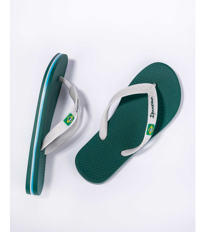Ipanema Ipanema Classic Brasil Kids Slippers bb616_green/grey IP 80416 BB616_Green/Grey Ipanema slippers IP 80416 blauw bij Leerentveldvrijetijd.nl