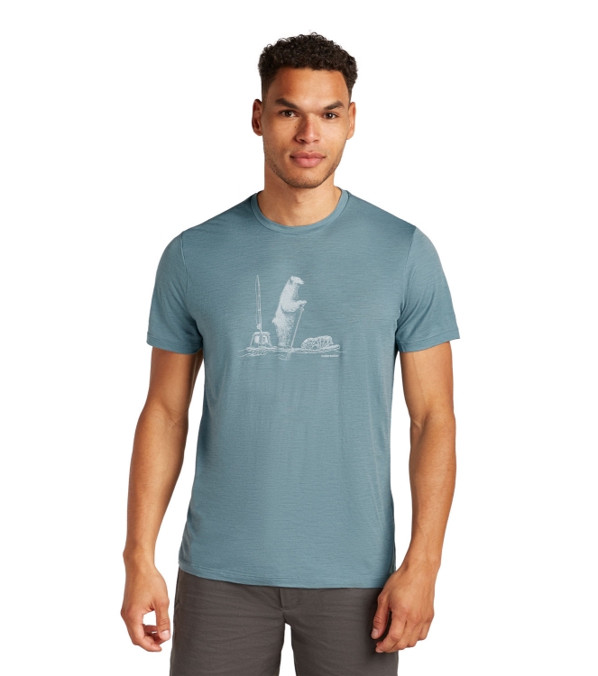 Icebreaker Icebreaker M Mer 150 Tech Lite SS T Pol Paddle 0a51_blue ash IB0A572X 0A51_Blue Ash Icebreaker fleeces en truien IB0A572X antraciet bij Leerentveldvrijetijd.nl