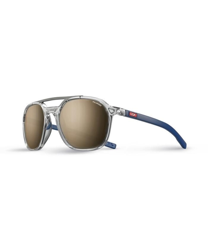 Julbo Julbo Slack Spectron 3 Polarized doorschijnend glanzend grijs / mat blauw J5699121 Doorschijnend Glanzend Grijs / Mat Blauw Julbo wintersport accessoires J5699121 lichtblauw bij Leerentveldvrijetijd.nl