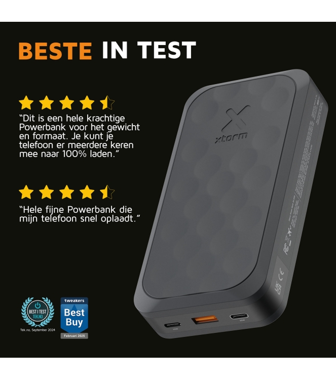 Xtorm Xtorm 35W Fuel Series Powerbank 20.000 midnight black FS5201 Midnight Black Xtorm electra FS5201 licht grijs bij Leerentveldvrijetijd.nl