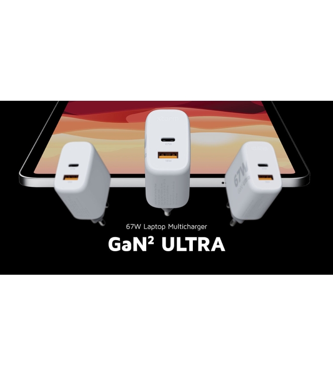 Xtorm Xtorm 67W GaN2 Ultra Wall Charger XEC067 Xtorm electra XEC067 ecru bij Leerentveldvrijetijd.nl