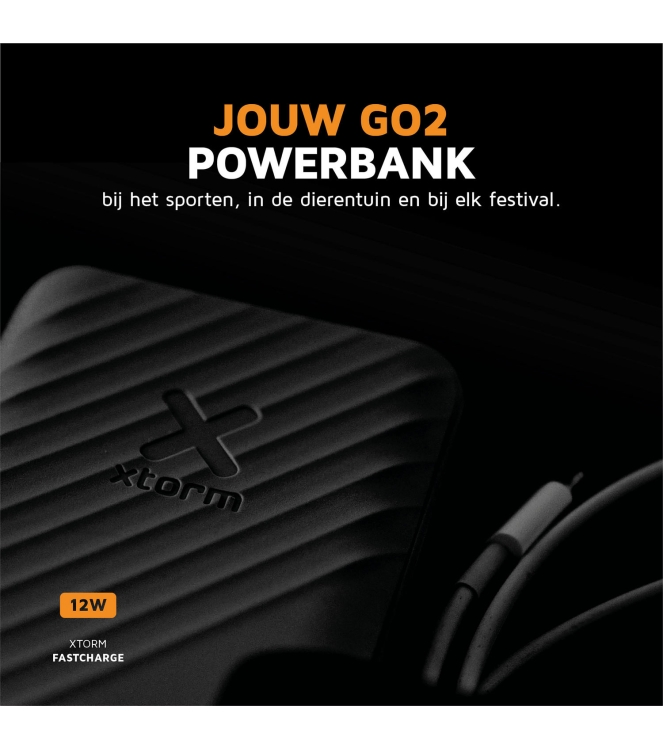 Xtorm Xtorm Xtorm 12W Go2 Powerbank 5.000 charcoal black XG2051 Charcoal Black Xtorm electra XG2051 licht grijs bij Leerentveldvrijetijd.nl