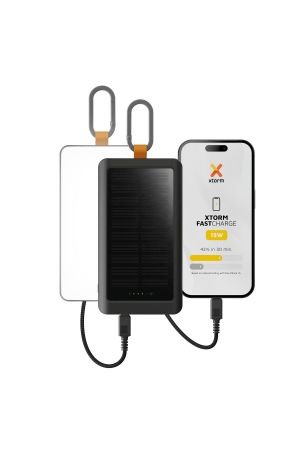 Xtorm Xtorm 15W Go2 Solar Power Bank 10.000  + Light - Charcoa Charcoal Black