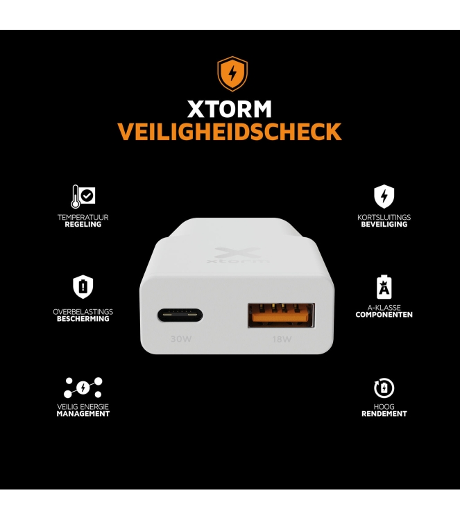 Xtorm Xtorm 33W Go2 SlimLine Charger - White white XG2SL033 White Xtorm electra XG2SL033 roze bij Leerentveldvrijetijd.nl