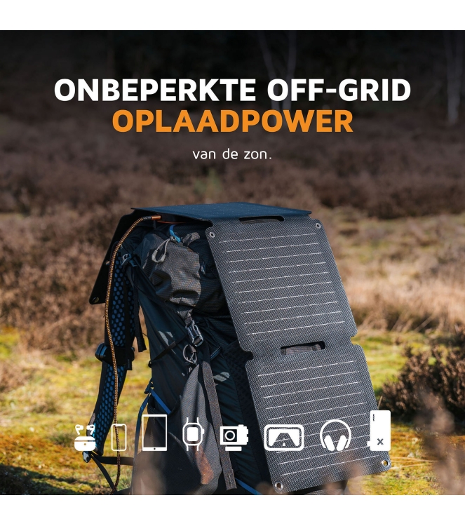 Xtorm Xtorm SolarBooster 28W - Foldable Solar Panel XR2S28 Xtorm electra XR2S28 ecru bij Leerentveldvrijetijd.nl