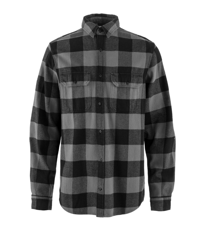 Fjällräven Fjällräven Övik Heavy Flannel Shirt M 550-020_black-grey F82978 550-020_Black-Grey Fjällräven fleeces en truien F82978 licht grijs bij Leerentveldvrijetijd.nl