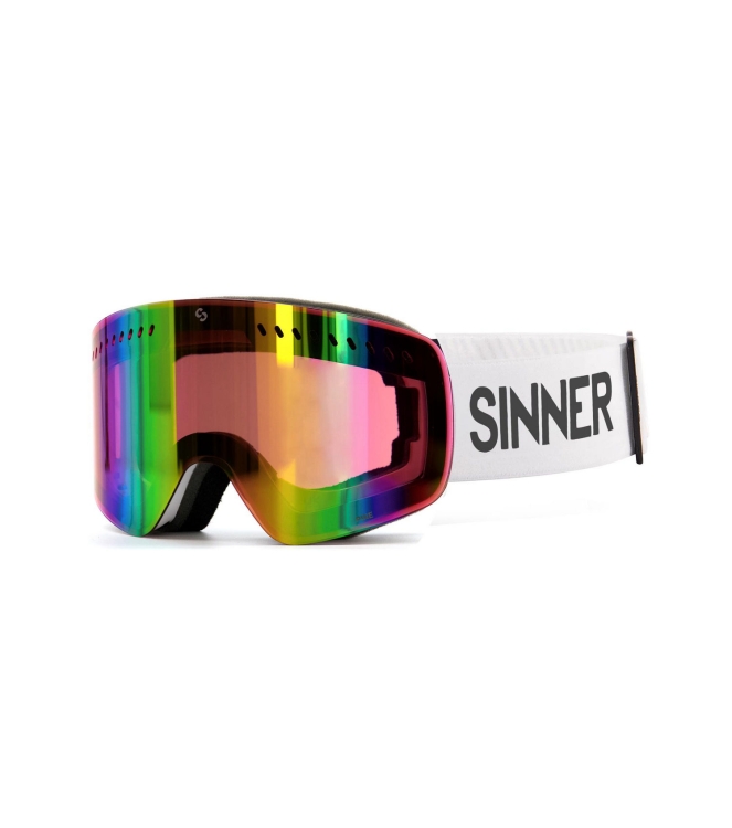 Sinner Sinner Pine 30b_matte white-double pink mirror SIGO-185-30B-78 30B_Matte White-Double Pink Mirror Sinner wintersport accessoires SIGO-185-30B-78 roze bij Leerentveldvrijetijd.nl