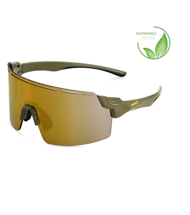 Sinner Sinner Amla 75_shny oliv/mt blk brown gld oil SISU-916-75-30 75_Shny Oliv/Mt Blk Brown Gld Oil Sinner wintersport accessoires SISU-916-75-30 blauw bij Leerentveldvrijetijd.nl