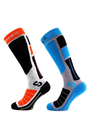 Sinner Sinner Pro Socks Ii Dbl Pack 61_Org/Blu Sinner Sinner Pro Socks Ii Dbl Pack 61_Org/Blu