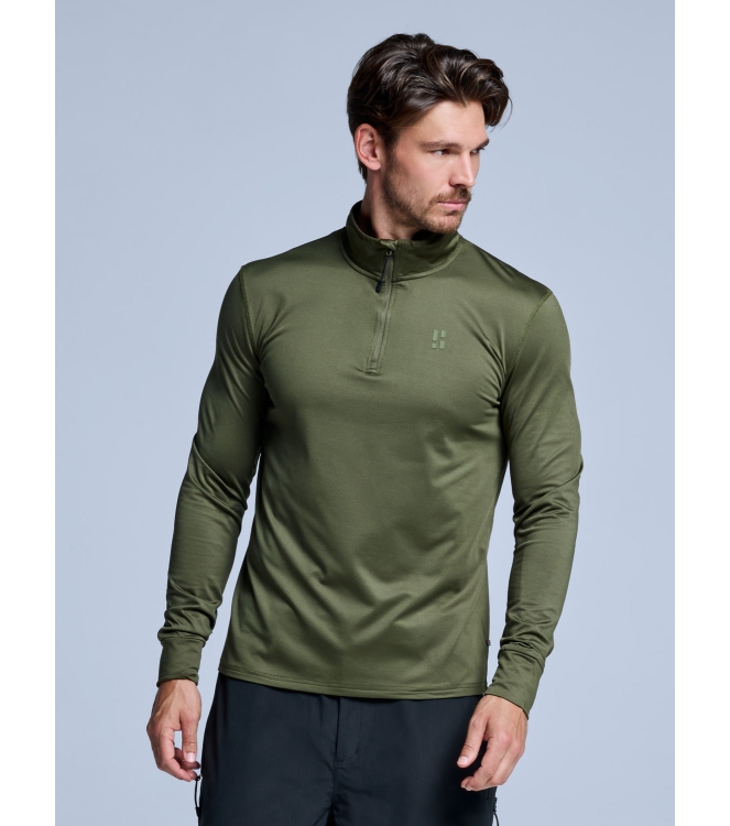 Poederbaas Poederbaas Arctic Pully Men 2.0 304_olive green PB010710 304_Olive Green Poederbaas wintersportkleding PB010710 blauw bij Leerentveldvrijetijd.nl